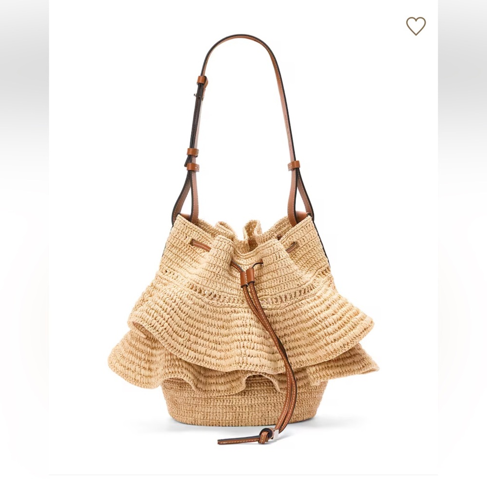 Loewe x Paula’s Ibiza Raffia Ruffled Balloon Bag